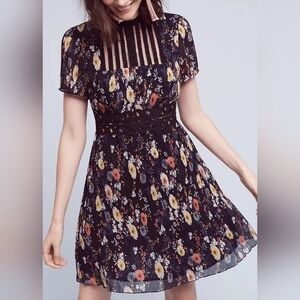 Foxiedox Anthropologie Dress Juniper Floral High Neck Dress Whimsigoth Witchy L